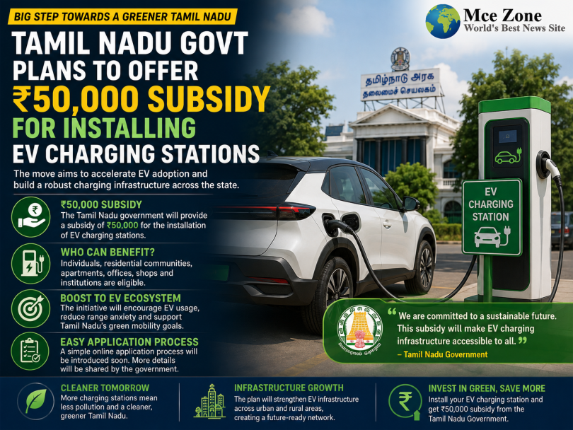 tamil nadu govt plans to offer ₹50,000 subsidy for installing ev charging stations