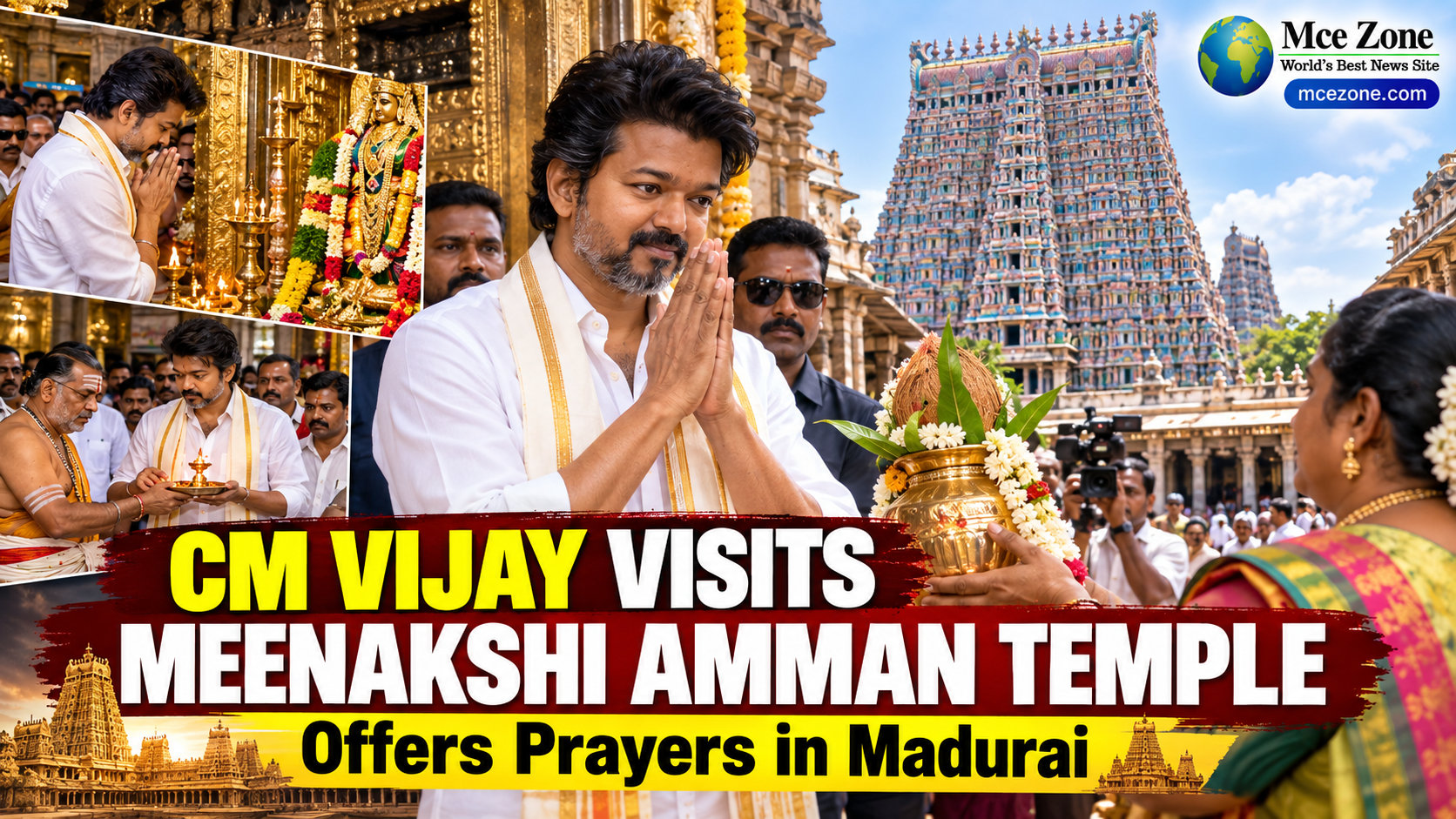 chief minister vijay visits meenakshi amman temple